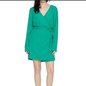 Green wrap dress